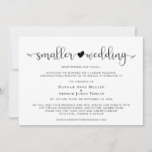 Faire-part Changement de plans pour un mariage plus petit Cœu (Devant)