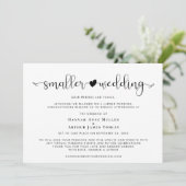 Faire-part Changement de plans pour un mariage plus petit Cœu (Debout devant)