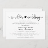 Faire-part Changement de plans pour un mariage plus petit Cœu (Devant / Derrière)