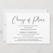Faire-part Changement de plans Report Annulé Noir Blanc (Devant)