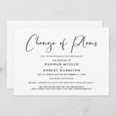 Faire-part Changement de plans Report Annulé Noir Blanc (Devant / Derrière)