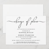 Faire-part Changement de plans Report Black White (Devant / Derrière)