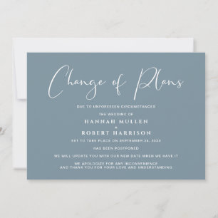 Faire-part Changement de plans Report Dusty Blue