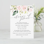 Faire-part Changement de Plans Reporté Blush Fleurs de Mariag (Debout devant)