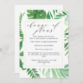 Faire-part Changement de plans reporté Mariage tropical (Devant / Derrière)