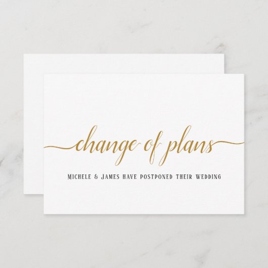 Faire-part Changement de régime moderne Mariage Date report (Devant / Derrière)