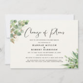 Faire-part Changement de report de mariage Plans Eucalyptus C (Devant)