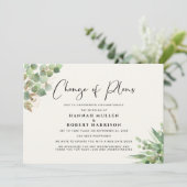 Faire-part Changement de report de mariage Plans Eucalyptus C (Debout devant)