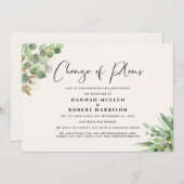 Faire-part Changement de report de mariage Plans Eucalyptus C (Devant / Derrière)