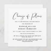 Faire-part Changement Élégant de Projets Report de Mariage (Devant / Derrière)