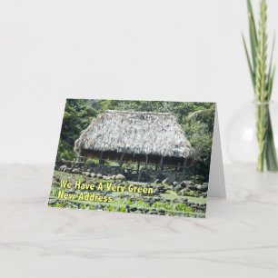 Faire-part Changer d'adresse amusant - Cabane polynésienne