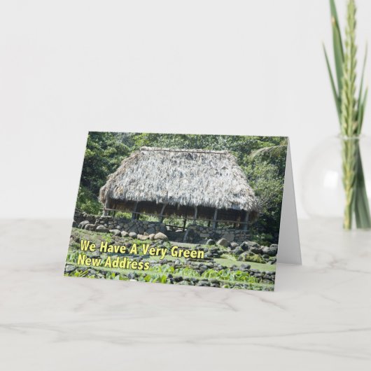 Faire-part Changer d'adresse amusant - Cabane polynésienne (Devant)