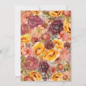 Faire-part Changer d'adresse Automne Bourgogne Orange Floral (Dos)