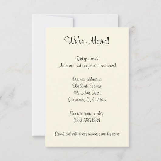 Faire-part Changer d'adresse pour le bébé mignon et le chien (Dos)