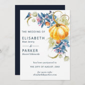 Faire-part Changer la date de mariage d'automne (Devant / Derrière)