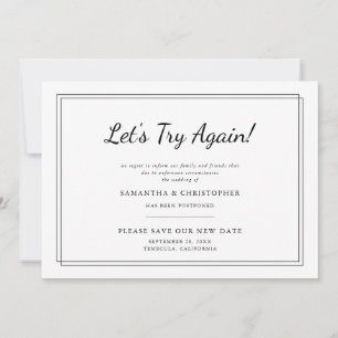 Faire-part Changer la date de mariage, essayons à nouveau