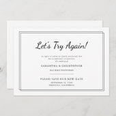 Faire-part Changer la date de mariage Essayons encore (Devant / Derrière)