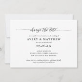 Faire-part Changer la date Photo Calligraphie moderne minimal (Dos)