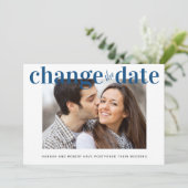 Faire-part Changer la date Photo Classique Bleu Moderne Maria (Debout devant)