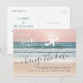 Faire-part Changer la date TBD Carte postale de mariage sur l (Devant / Derrière)