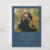 Faire-part Chapter Complete Navy Blue Arch Frame Photo Grad (Dos)