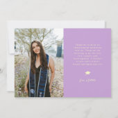 Faire-part Chapter Complete Typography Wisteria Grad Photo (Dos)