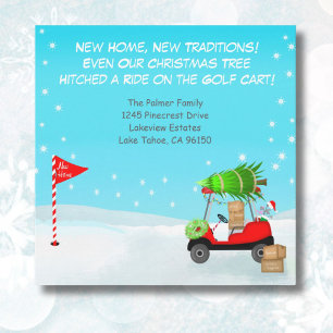 Faire-part Chariot de golf de Noël avec boîtes mobiles de gol