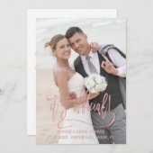 Faire-part Charm Rose Gold Calligraphie C'est le Mariage offi (Devant / Derrière)