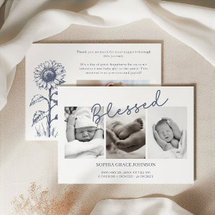 Faire-part Charme Vintage Campagne Bébé Naissance Photo