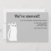 Faire-part Chat Blanc Déménager Nouvelle Maison (Devant)