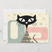 Faire-part Chat Du Milieu Du Siècle Moderne Du Milieu Du Sièc (Devant)