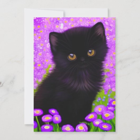 Faire-part Chat Gustav Klimt (Devant)