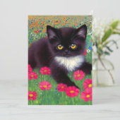 Faire-part Chat Gustav Klimt Tuxedo (Debout devant)
