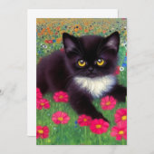 Faire-part Chat Gustav Klimt Tuxedo (Devant / Derrière)