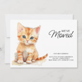 Faire-part Chat Kitten Orange déménager Nouvelle maison Nous  (Devant)