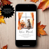 Faire-part Chat Tabby Automne | Nouvelle adresse déplacée