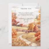 Faire-part Chemin forestier d'automne Feuilles Tombe Mariage (Devant)