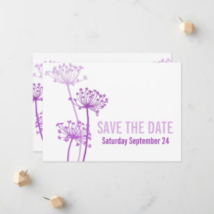 Faire-part Chervil moderne fleur graphique violet enregistrer