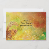 Faire-part CHEVAUX, MUSIQUE DANS LA NUIT, étincelles jaunes (Dos)