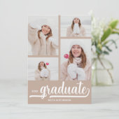Faire-part Chic 4 Photo Diplômé (Debout devant)