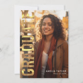 Faire-part Chic Bold Gold Graduation Typographie (Devant)