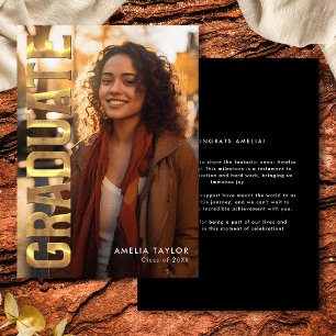 Faire-part Chic Bold Gold Graduation Typographie