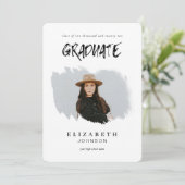 Faire-part Chic Brushstrokes Graduate 2 - Diplôme photo (Debout devant)