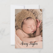 Faire-part Chic Custom Baby Photo Name Script Birth (Devant)