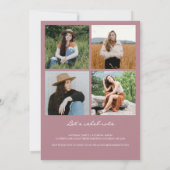 Faire-part Chic Dusty Rose Arch 5 Photo Collage Graduation (Dos)