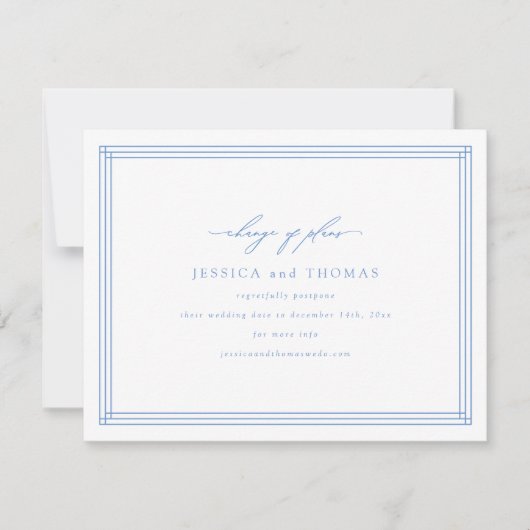 Faire-part Chic faire suivre mariage report Changement de dat (Devant)