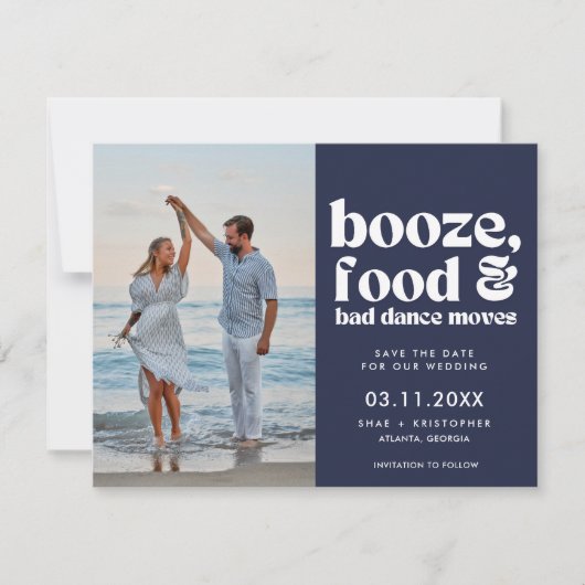 Faire-part Chic Funny Mariage Photo Enregistrer la date (Devant)