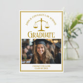 Faire-part Chic Gold Law School Graduation Photo (Debout devant)
