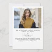 Faire-part Chic Graduate Photo Gold Sparkle 2023 Graduation (Dos)