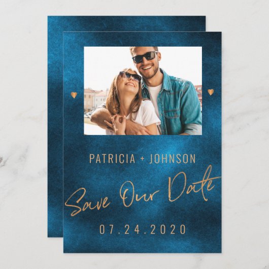 Faire-part Chic luxe marine mariage or enregistrer la date PH